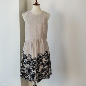 Ann Taylor Loft Linen Floral Bottom Dress